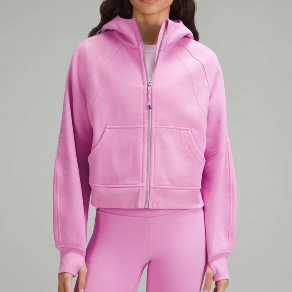 Lululemon Pink full zip crop scuba